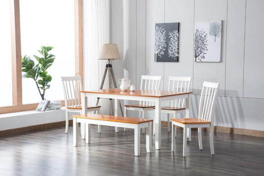 Boraam - 6Pc Bloomington Dining Set in White and Honey Oak - 22034 veiw 2