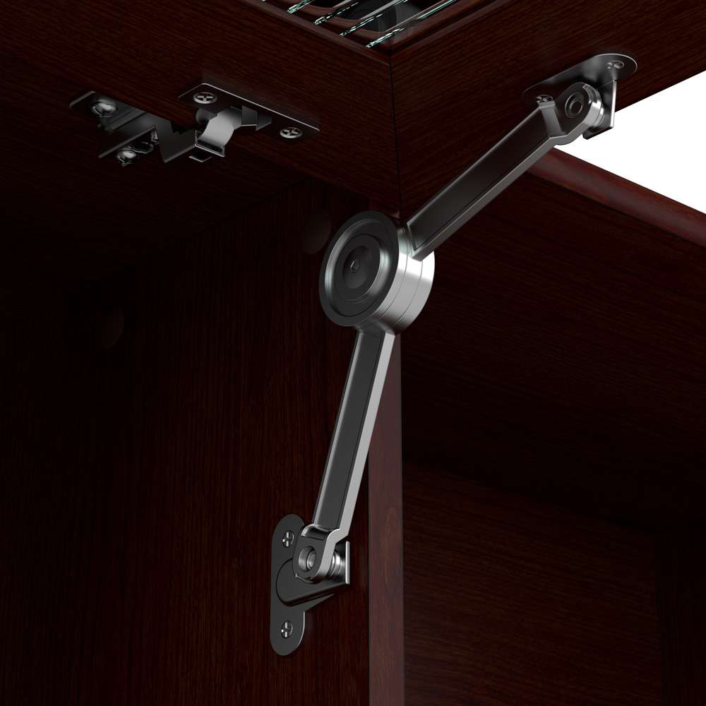 Bush Furniture - Cabot 72W L Shaped Computer Desk with Hutch and Drawers in Harvest Cherry - CAB053HVC veiw 8
