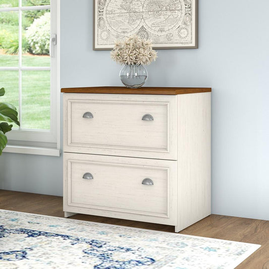 Bush Furniture - Fairview Lateral File Cabinet in Antique White - WC53281-03 veiw 2