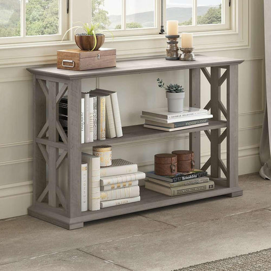 Bush Furniture - Homestead Console Table in Driftwood Gray - HOT248DG-03 veiw 2