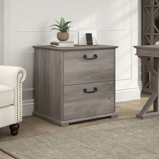 Bush Furniture - Homestead Lateral File in Driftwood Gray - HOF129DG-03 veiw 2
