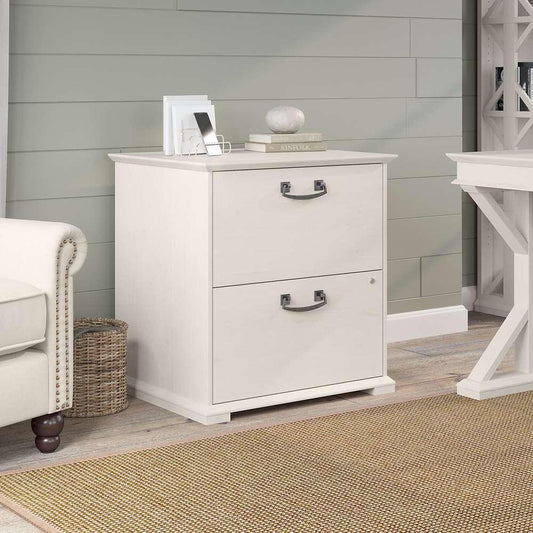 Bush Furniture - Homestead Lateral File in Linen White Oak - HOF129LW-03 veiw 2