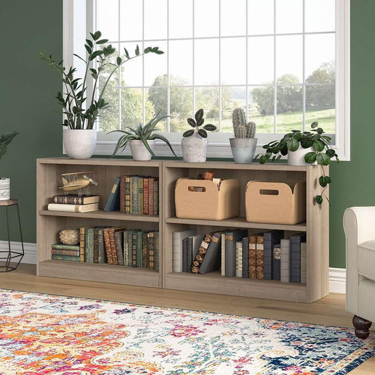 Bush Furniture - Universal 2 Shelf Bookcase in Ash Gray (Set of 2) - UB001AG veiw 2