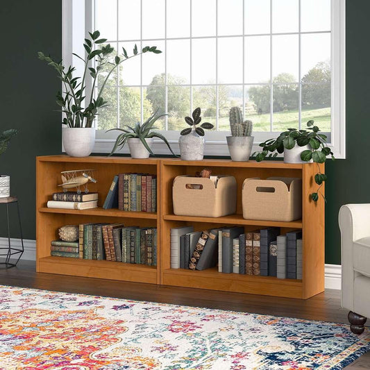 Bush Furniture - Universal 2 Shelf Bookcase in Natural Cherry (Set of 2) - UB001NC veiw 2