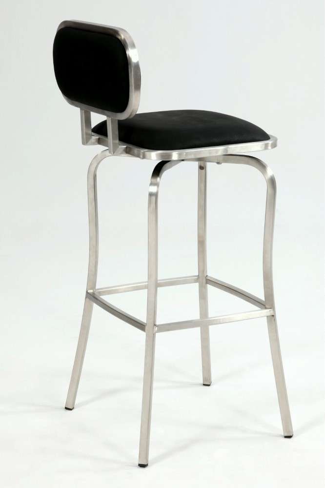 Chintaly - Modern Swivel Bar Stool Black - 1192-BS-BLK veiw 4