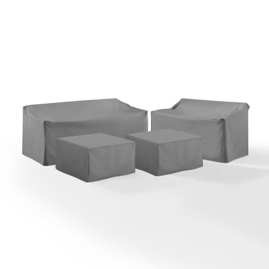 Crosley Furniture - 4 Piece Sectional Cover Set Gray - Loveseat, Sofa, 2 Square Table/Ottoman - MO75012-GY veiw 2