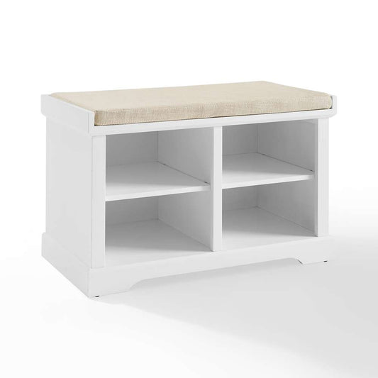 Crosley Furniture - Anderson Storage Bench White/Tan - CF6031-WH veiw 2