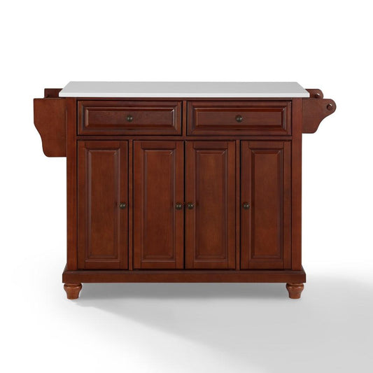 Crosley Furniture - Cambridge Granite Top Full Size Kitchen Island/Cart Mahogany/White - KF30005DMA veiw 2