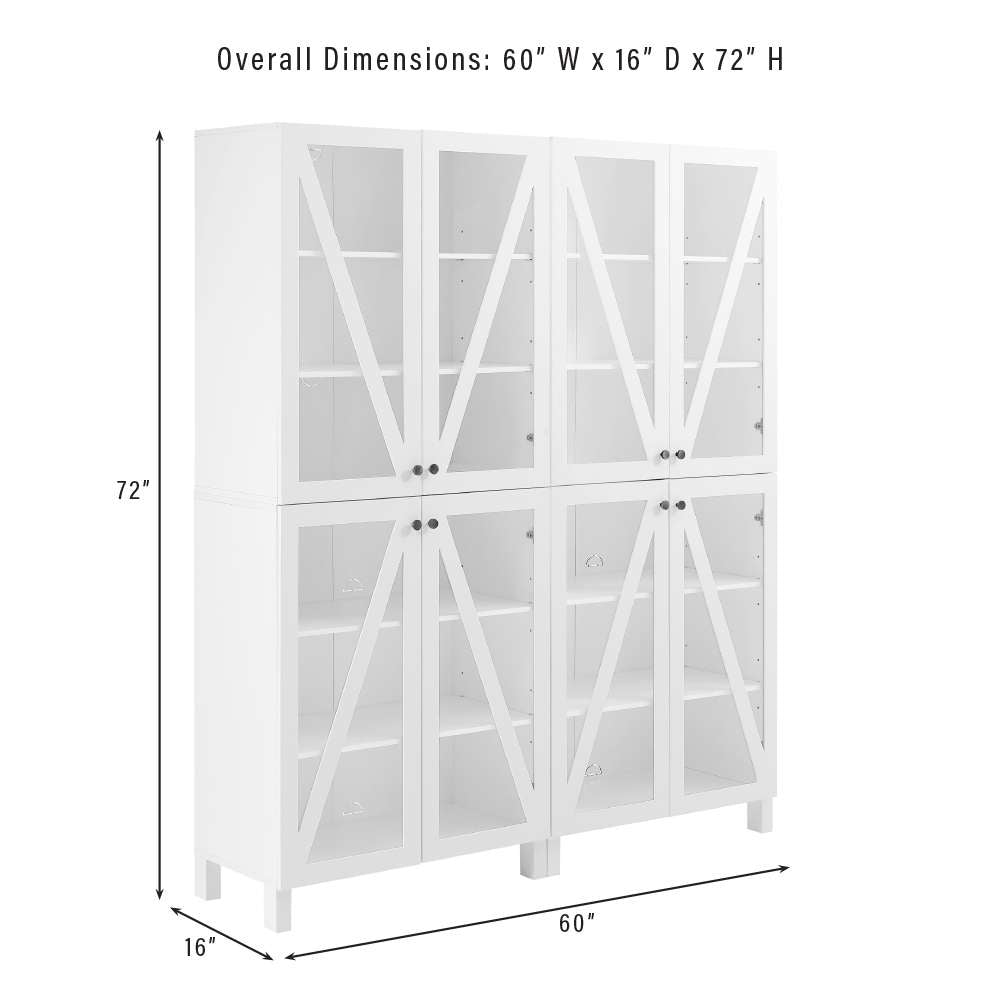 Crosley Furniture Cassai 2Pc Storage Pantry Set White - 2 Tall Pantries - KF33027WH veiw 13