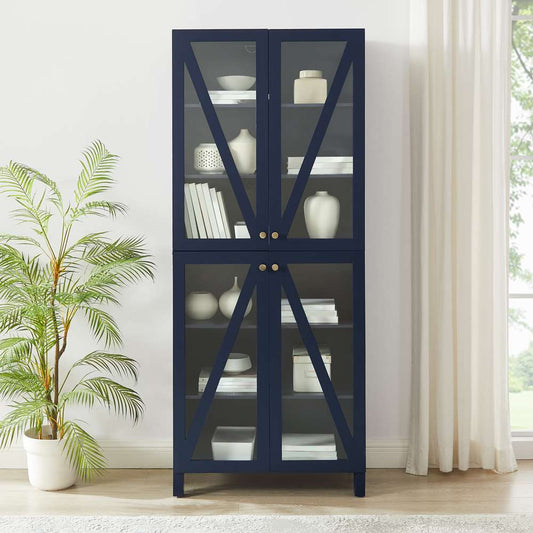 Crosley Furniture Cassai Tall Storage Pantry Navy - 2 Stackable Pantries - KF33024NV veiw 2