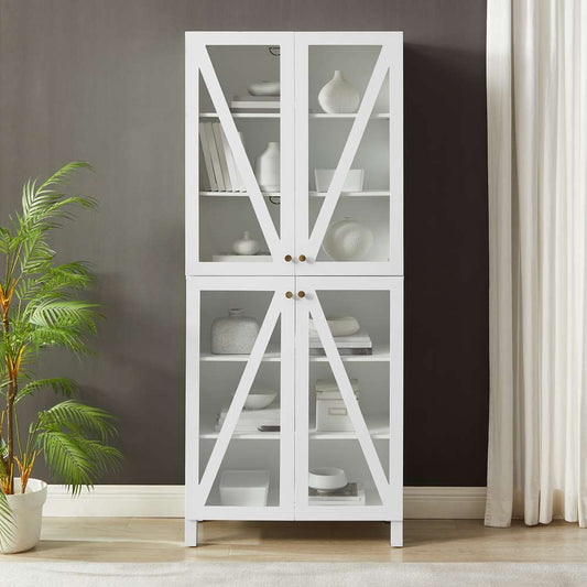Crosley Furniture Cassai Tall Storage Pantry White - 2 Stackable Pantries - KF33024WH veiw 2