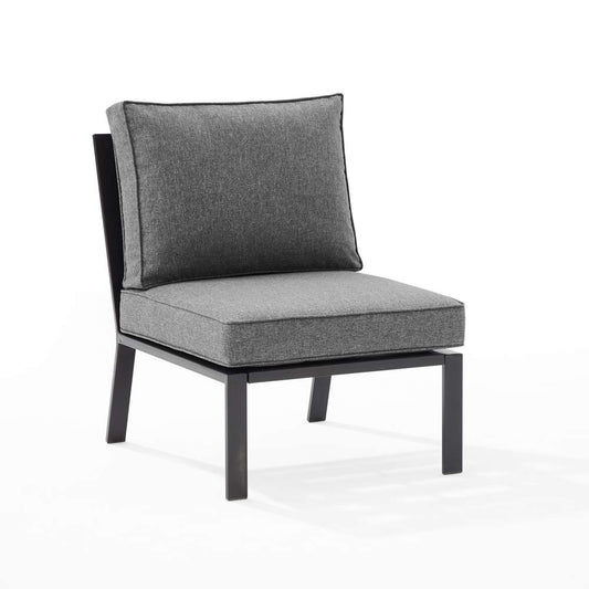 Crosley Furniture - Clark Outdoor Metal Sectional Center Chair Charcoal/Matte Black - KO70373MB-CL veiw 2
