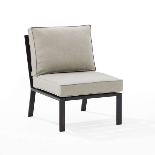 Crosley Furniture - Clark Outdoor Metal Sectional Center Chair Taupe/Matte Black - KO70373MB-TE veiw 2