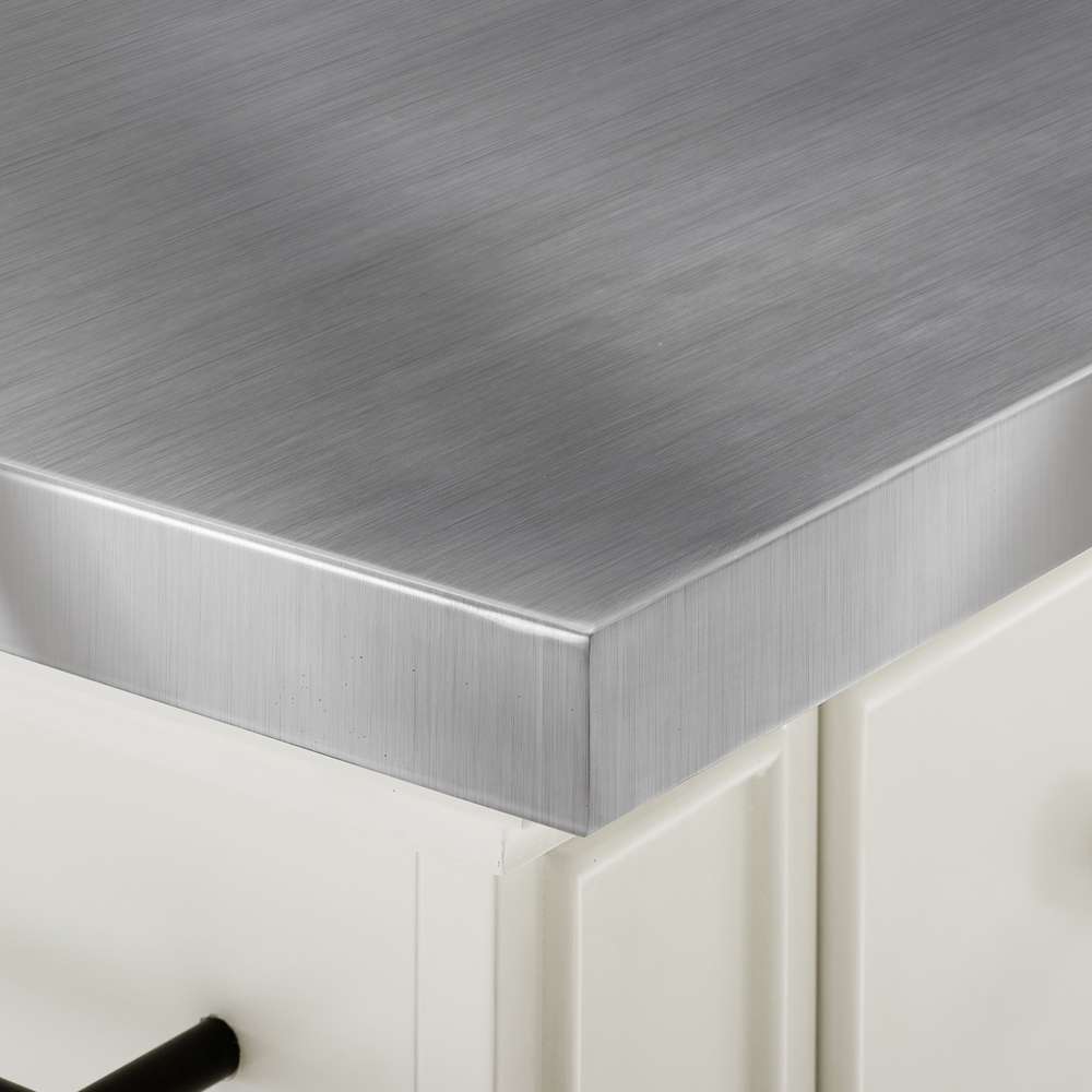 Crosley Furniture - Julia Stainless Steel Top Island W/X-Back Stools White/White - Island & 2 Stools - KF30064WH-WH veiw 5