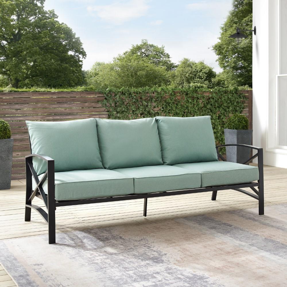 Crosley Furniture - Kaplan Outdoor Metal Sofa Mist/Oil Rubbed Bronze - KO60027BZ-MI veiw 8