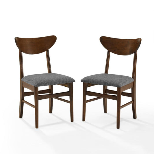 Crosley Furniture - Landon 2 Piece Wood Dining Chairs With Upholstered Seat Mahogany - 2 Wood Back Chairs - CF6021-MA veiw 2