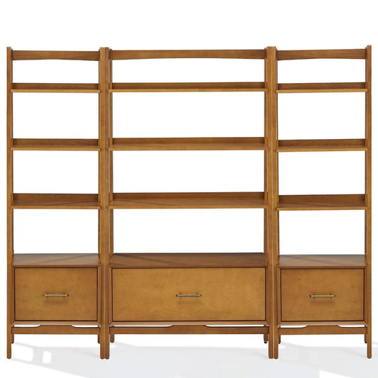 Crosley Furniture - Landon 3 Piece Etagere Set Acorn - Large Etagere, 2 Small Etageres - KF13040AC veiw 2