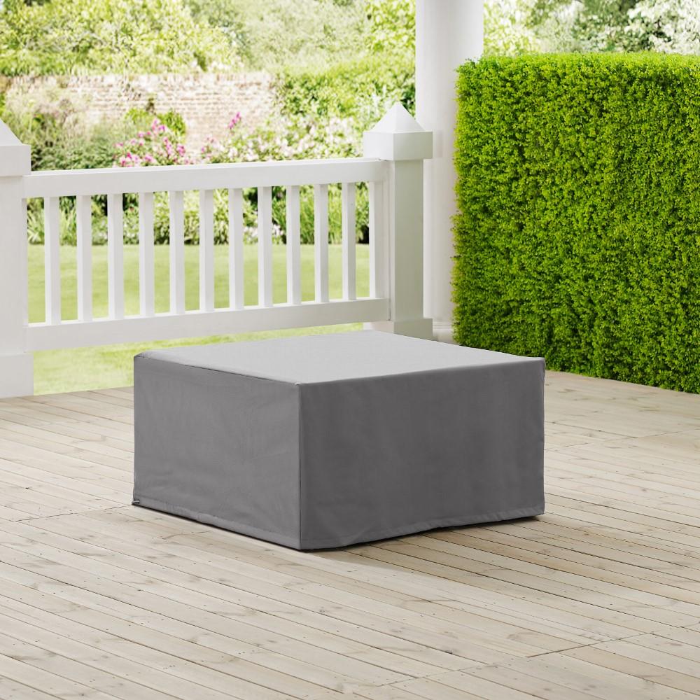 Crosley Furniture - Outdoor Square Table & Ottoman Furniture Cover Gray - CO7507-GY veiw 4