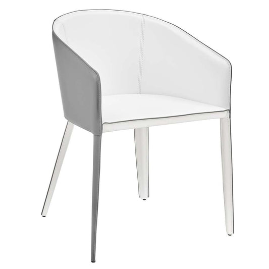 Euro Style - Pallas Armchair In White and Gray - 38884-WHT veiw 2