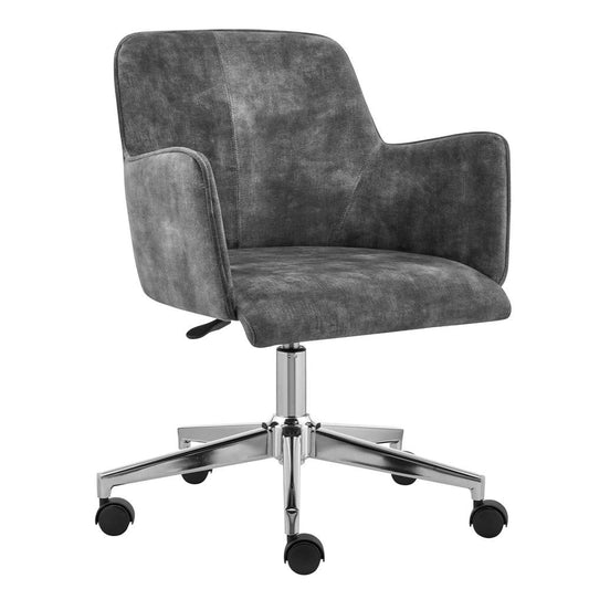 Euro Style - Sunny Pro Office Chair in Gray Velvet with Chrome Base - 29741GRY veiw 2