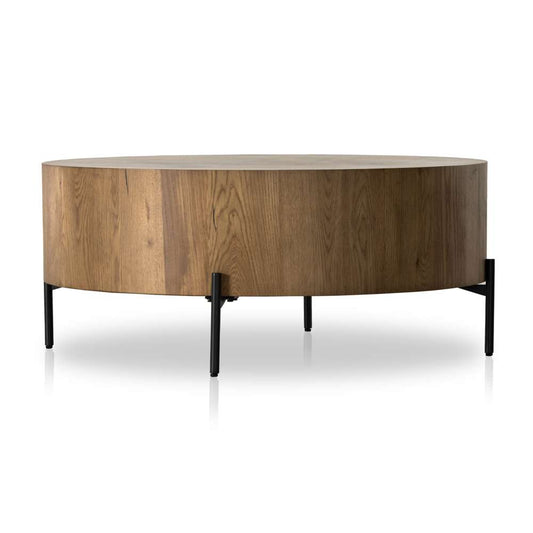 Four Hands - Eaton Drum Coffee Table - Amber Oak Resin - 228346-002 veiw 2