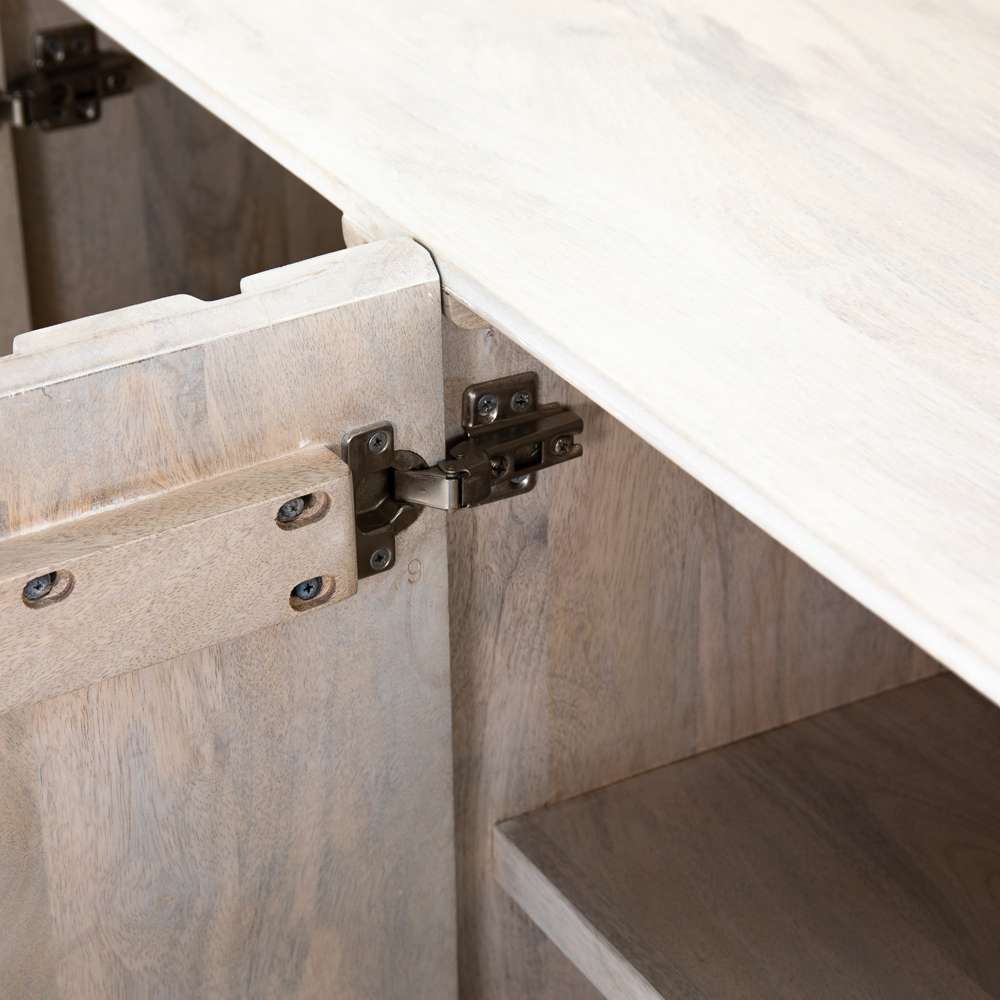 Four Hands - Rio Media Console - Round Cut White Wash - 106421-005 veiw 5