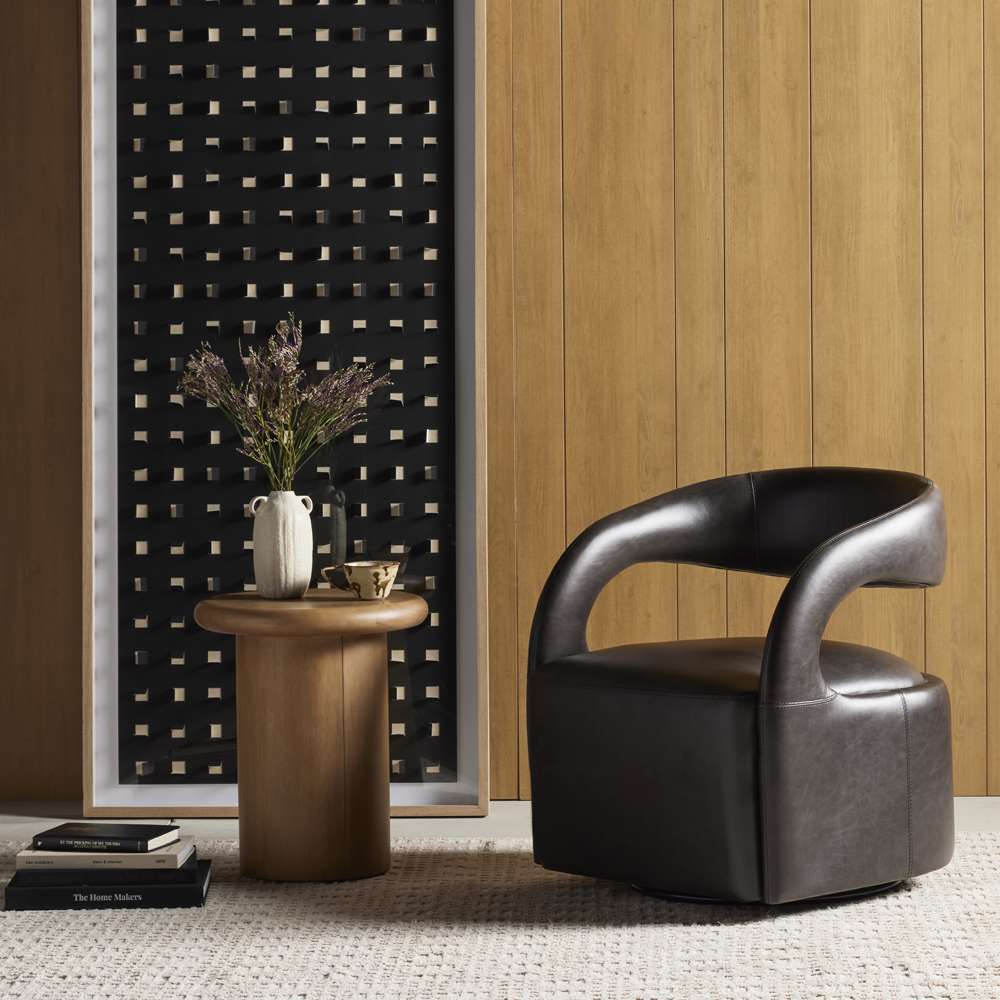 Four Hands - Townsend - Hawkins Swivel Chair-Sonoma Black - 236091-003 veiw 8