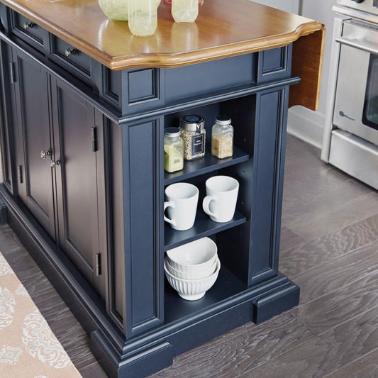 Homestyles Furniture - Americana Black Kitchen Island - 5003-94 veiw 2