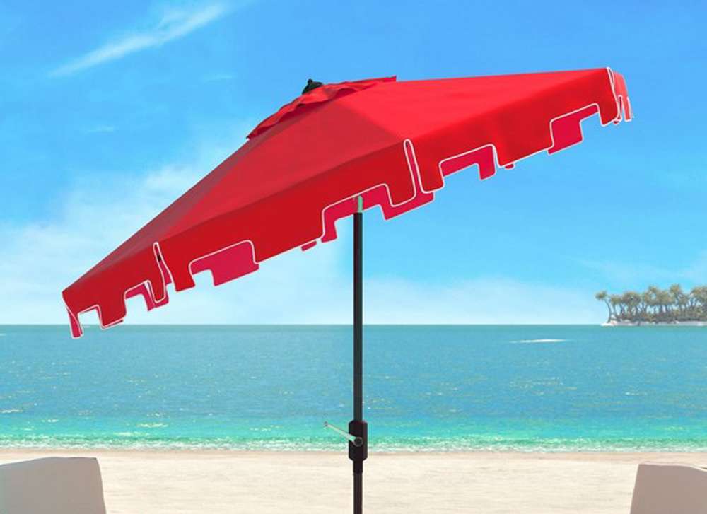 Safavieh - Zimmerman 9 Ft Market Umbrella - Red - PAT8000J veiw 1