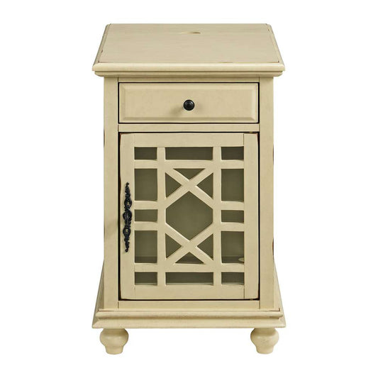 Martin Svensson Home - Elegant Chairside Table with Power, Antique White - 810073 veiw 2