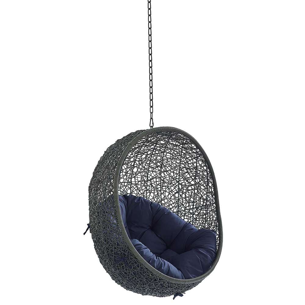 Modway - Hide Sunbrella Fabric Swing Outdoor Patio Lounge Chair Without Stand - EEI-3634-GRY-NAV veiw 1