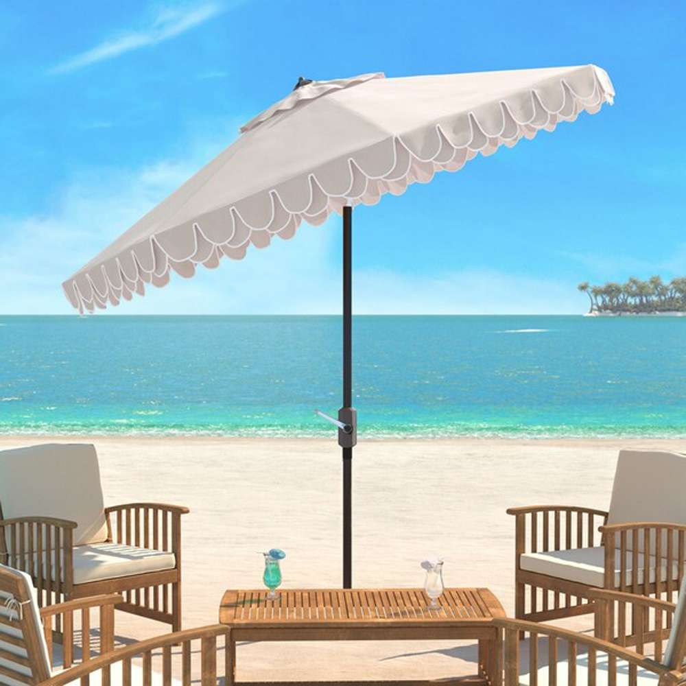 Safavieh - Elegant Valance 9Ft Umbrella - Beige - White - PAT8006C veiw 2