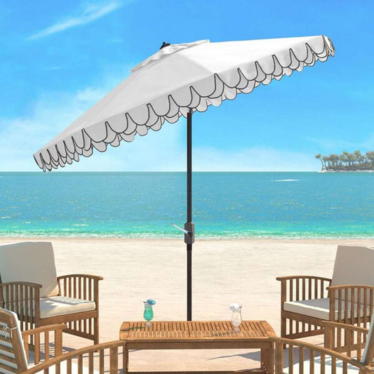 Safavieh - Elegant Valance 9Ft Umbrella - White - Black - PAT8006E veiw 2