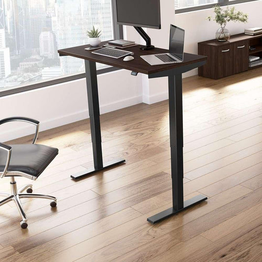Bush Furniture - Move 40 Series 48W x 24D Electric Height Adjustable Standing Desk in Black Walnut with Black Base - M4S4824BWBK veiw 2