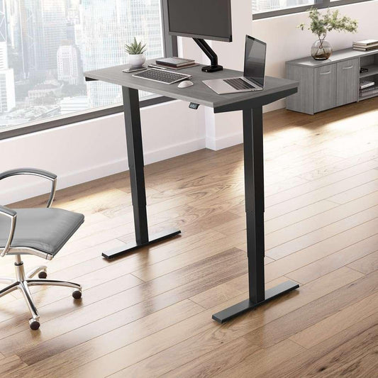 Bush Furniture - Move 40 Series 48W x 24D Electric Height Adjustable Standing Desk in Platinum Gray with Black Base - M4S4824PGBK veiw 2