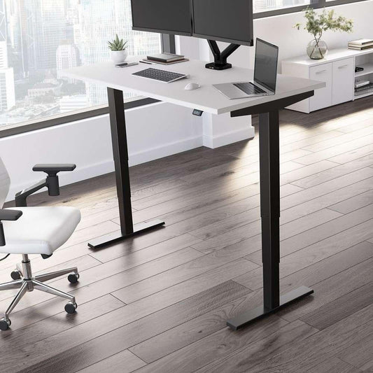 Bush Furniture - Move 40 Series 60W x 30D Electric Height Adjustable Standing Desk in White with Black Base - M4S6030WHBK veiw 2