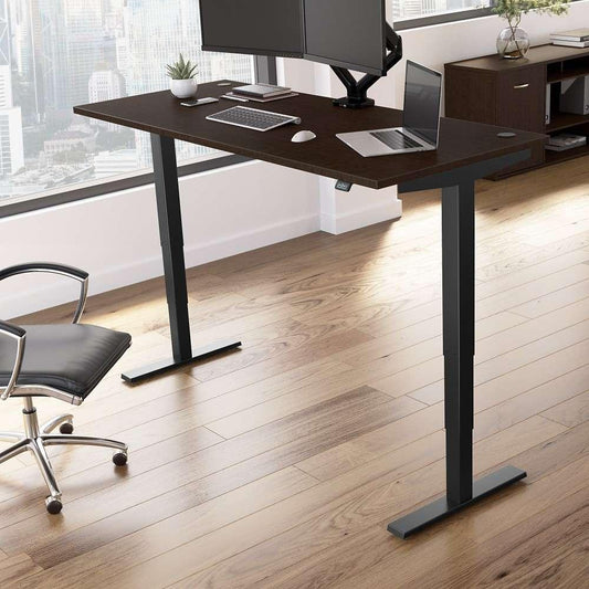 Bush Furniture - Move 40 Series 72W x 30D Electric Height Adjustable Standing Desk in Mocha Cherry with Black Base - M4S7230MRBK veiw 2