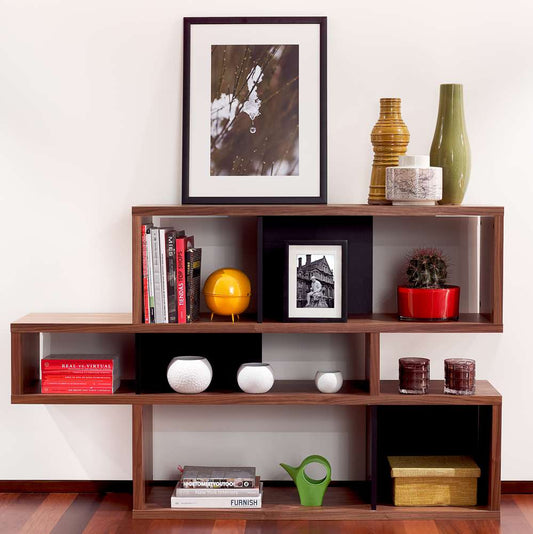 TEMAHOME - London Composition Bookcase in Walnut Frame, Pure Black Backs - 9500314872 veiw 2