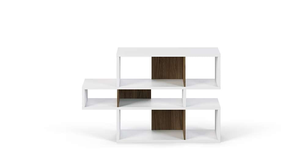 TEMAHOME - London Composition Bookcase in Pure White Frame, Walnut Backs - 9500314810 veiw 1