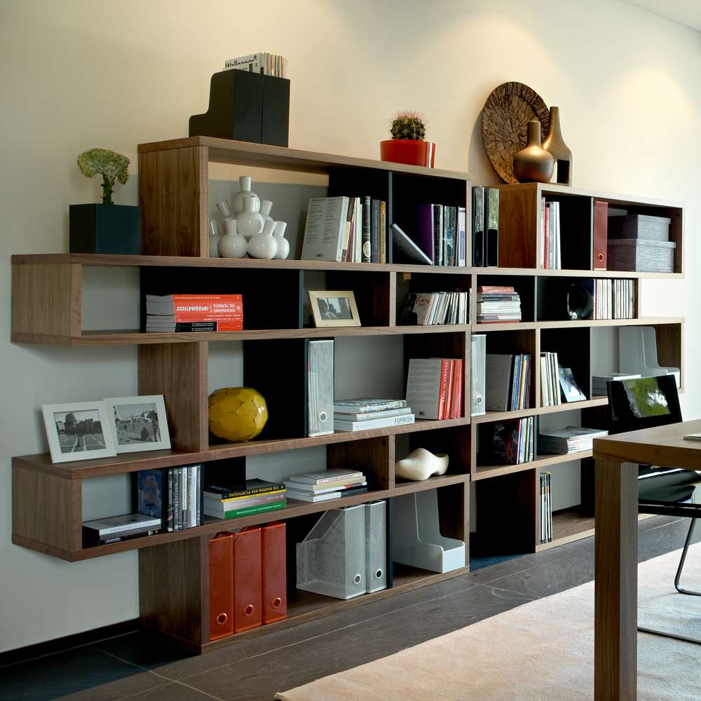 TEMAHOME - London Composition Bookcase in Walnut Frame, Pure Black Backs - 9500314957 veiw 3