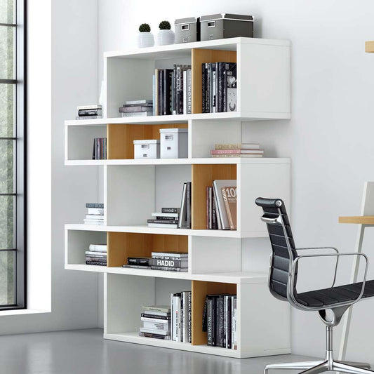 TEMAHOME - London Composition Bookcase in Pure White Frame, Oak Backs - 9500319709 veiw 2