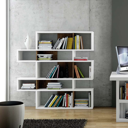 TEMAHOME - London Composition Bookcase in Pure White Frame, Walnut Backs - 9500314919 veiw 2