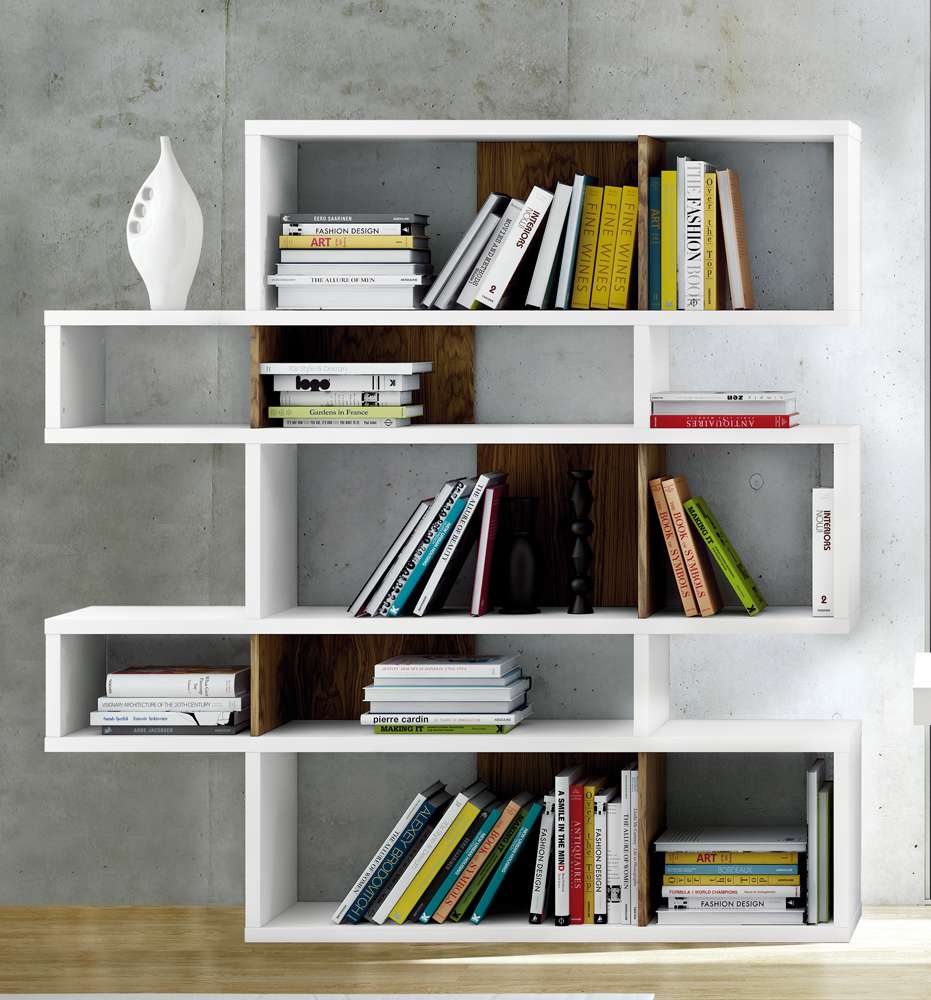 TEMAHOME - London Composition Bookcase in Pure White Frame, Walnut Backs - 9500314919 veiw 4