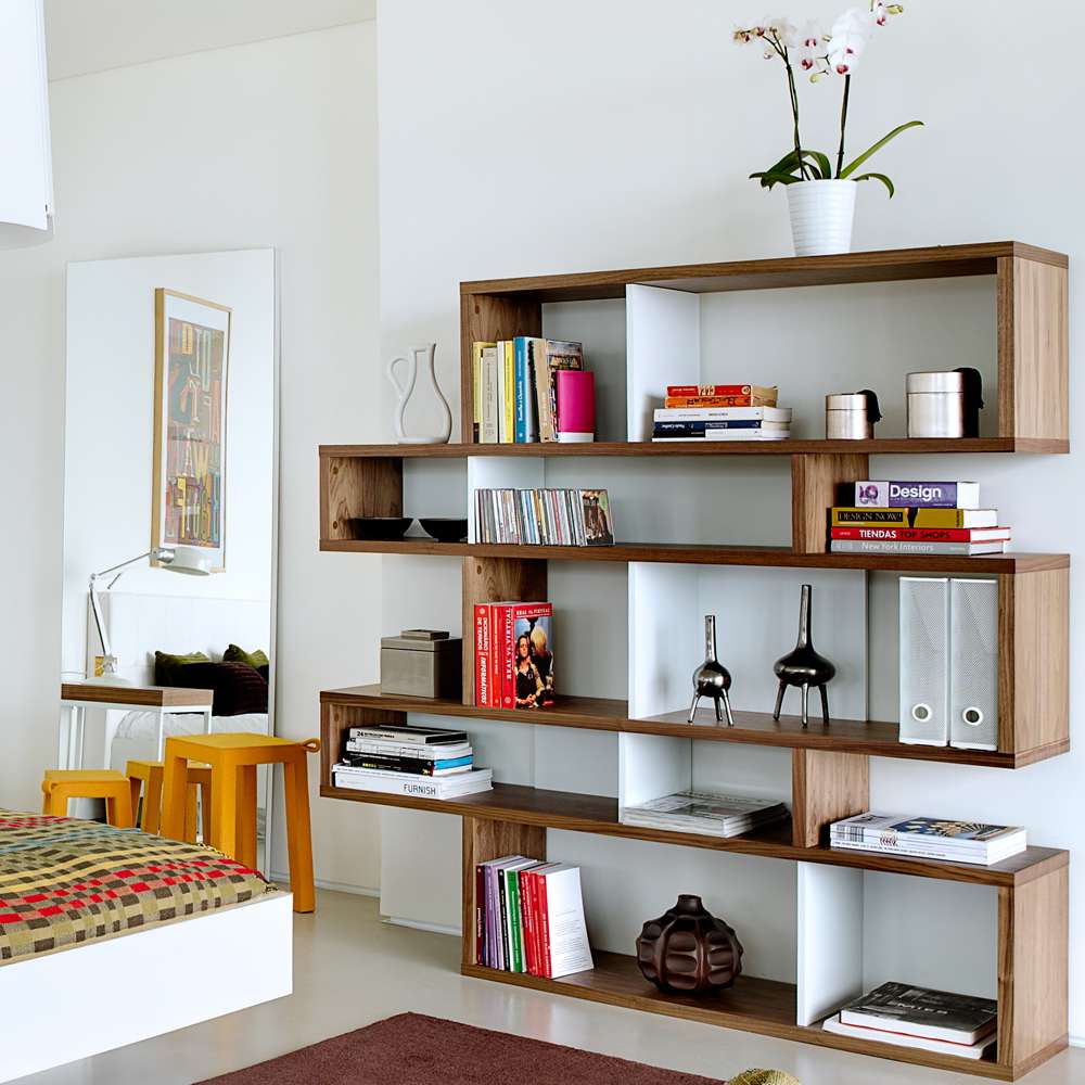 TEMAHOME - London Composition Bookcase in Walnut Frame, Pure White Backs - 9500314933 veiw 4