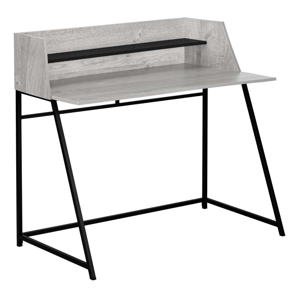 Monarch Specialties - Computer Desk, Home Office, Laptop, Storage Shelves, 48inL, Work, Metal, Laminate, Grey, Black, Contemporary, Modern - I-7551 veiw 1