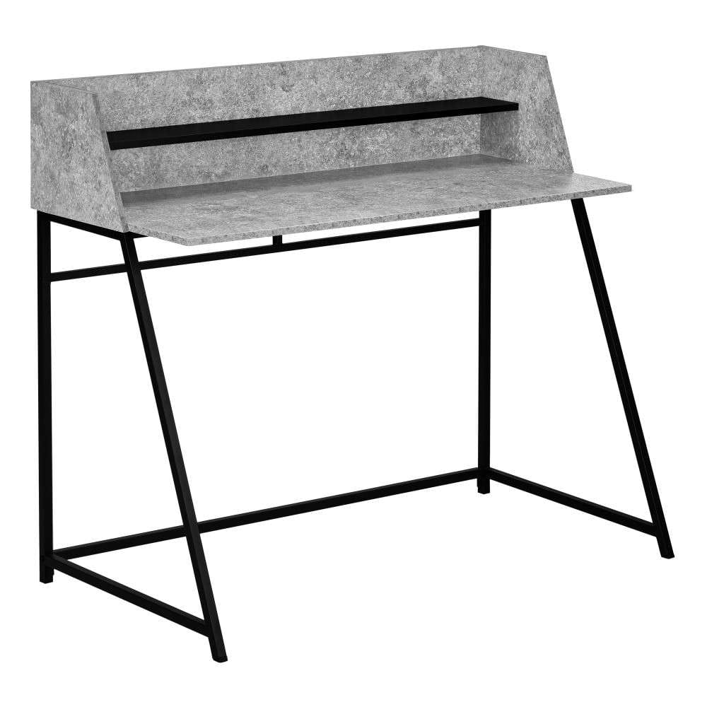Monarch Specialties - Computer Desk, Home Office, Laptop, Storage Shelves, 48inL, Work, Metal, Laminate, Grey, Black, Contemporary, Modern - I-7550 veiw 1