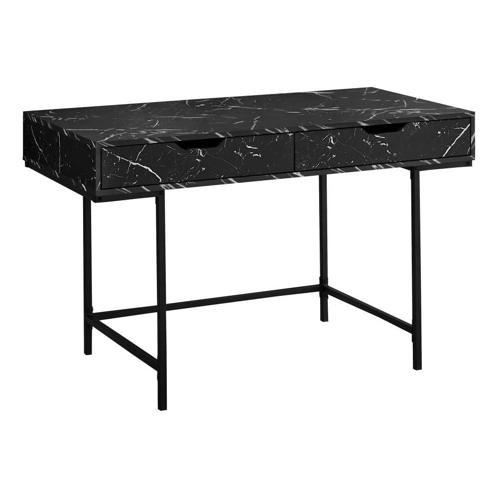 Monarch Specialties - Computer Desk, Home Office, Laptop, Storage Drawers, 48inL, Work, Metal, Laminate, Black Marble Look, Contemporary, Modern - I-7552 veiw 1