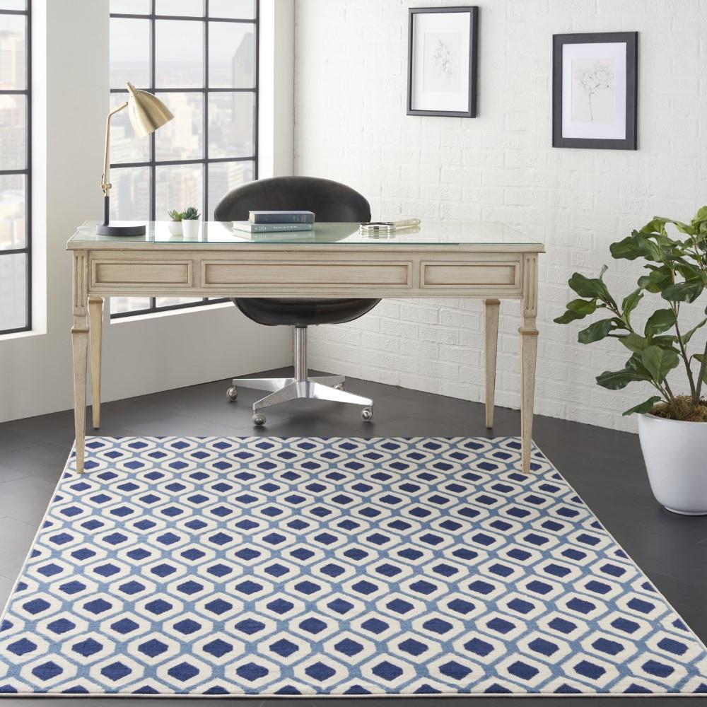 Nourison - Grafix GRF22 Blue and White 53in x 73in Area Rug - GRF22-99446412164 - CLOSEOUT veiw 2