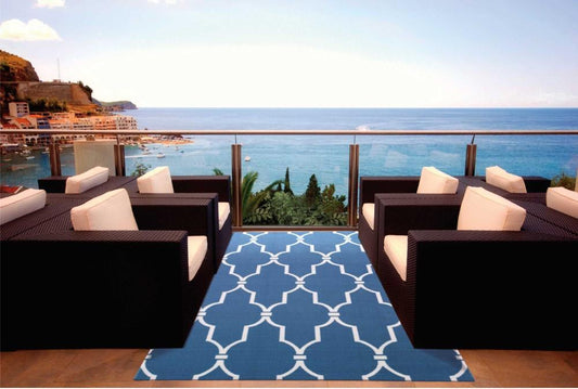 Nourison - Home & Garden RS087 Dark Blue 10x13 Rug - RS087-99446207708_CLOSEOUT veiw 2