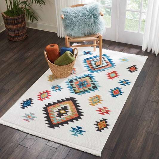 Nourison - Navajo NAV07 White 311in x 62in Area Rug - NAV07-99446401946_CLOSEOUT veiw 2